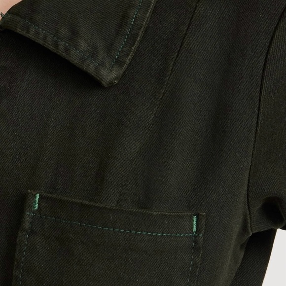 GOOD AMERICAN Moss Fit For Success Palazzo Jumpsuit
 Dark Green - Picture 4 of 10